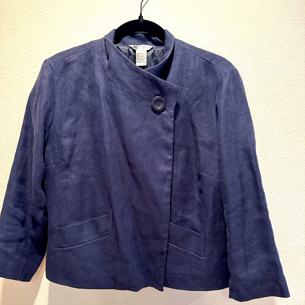 NWOT Carol Little Asymetrical Linen Jacket, XL